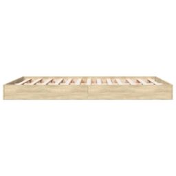 Berkfield Home Bed Frame without Mattress Sonoma Oak 140x200 cm Engineered Wood in Brown - thumbnail 5
