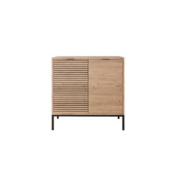 BIMOSSA Alya Multipurpose Occasional Cabinet - 80cm Modern Hallway Furniture, Tall Cabinet & Shoe Rack Storage Unit w/ Unique Lined Carving, Black - thumbnail 9