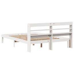 Berkfield Home Bed Frame with Headboard without Mattress White 135x190 cm Double - thumbnail 6