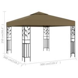Berkfield Home Gazebo 3x3 m Taupe 180 g/m ² - thumbnail 5