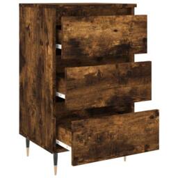 Berkfield Home Elegant Bedside Cabinets 2 pcs Smoked Oak 40x35x69 cm Engineered Wood in Brown - Size: 40 x 35 x 69 cm - thumbnail 6
