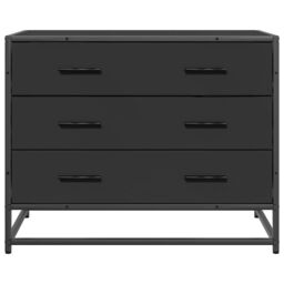 Berkfield Home Drawer Cabinet Black 70x41x56 cm Engineered Wood - Size: 70 x 41 x 56 cm - thumbnail 4