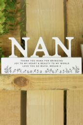 Personalised Memento Company Women's Personalised Floral Wooden Nan Ornament in White - thumbnail 3