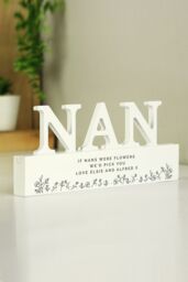 Personalised Memento Company Women's Personalised Floral Wooden Nan Ornament in White - thumbnail 4