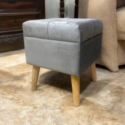 Minster Trunk - Wood/Velvet - L33 x W33 x H42 cm - Grey - thumbnail 6
