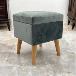 Minster Trunk - Wood/Velvet - L33 x W33 x H42 cm - Grey - thumbnail 5