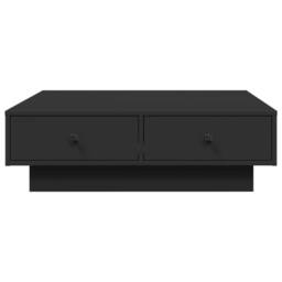 Berkfield Home Coffee Table Black 90x90x28 cm Engineered Wood - Size: 90 x 90 x 28 cm - thumbnail 4