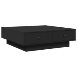 Berkfield Home Coffee Table Black 90x90x28 cm Engineered Wood - Size: 90 x 90 x 28 cm - thumbnail 1