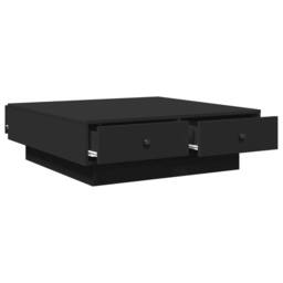 Berkfield Home Coffee Table Black 90x90x28 cm Engineered Wood - Size: 90 x 90 x 28 cm - thumbnail 7