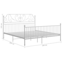 Berkfield Home Bed Frame White Metal 180x200 cm Super King - thumbnail 6