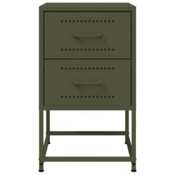 Berkfield Home Durable Bedside Cabinets 2 pcs Olive Green 36x39x60.5 cm Steel - thumbnail 6