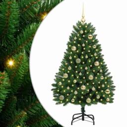 Berkfield Home Elegant Artificial Christmas Tree with Stand Green 120 cm PVC and - thumbnail 3
