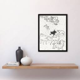 Artery8 The Dogs Art Nouveau Drawing Pierre Bonnard Framed Wall Art Print in White - Size: A4 - thumbnail 4