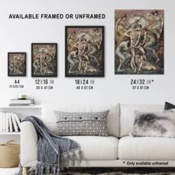 Artery8 Cupid's Hunting Fields Vintage Framed Wall Art Print Edward Burne Jones in Brown - Size: A4 - thumbnail 3