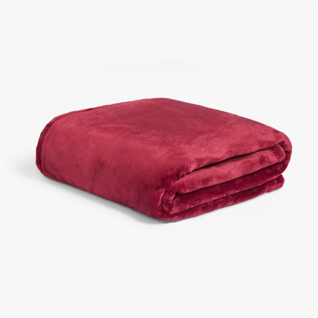 OHS Ultra Soft Flannel Fleece Throw Blanket in Burgundy - Size: 150 cm × 200 cm - image 1