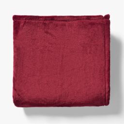 OHS Ultra Soft Flannel Fleece Throw Blanket in Burgundy - Size: 150 cm × 200 cm - thumbnail 2
