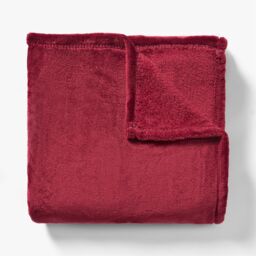 OHS Ultra Soft Flannel Fleece Throw Blanket in Burgundy - Size: 150 cm × 200 cm - thumbnail 4