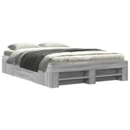 Berkfield Home Bed Frame without Mattress Grey Sonoma 140x190 cm Engineered Wood - thumbnail 1