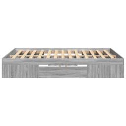 Berkfield Home Bed Frame without Mattress Grey Sonoma 140x190 cm Engineered Wood - thumbnail 6