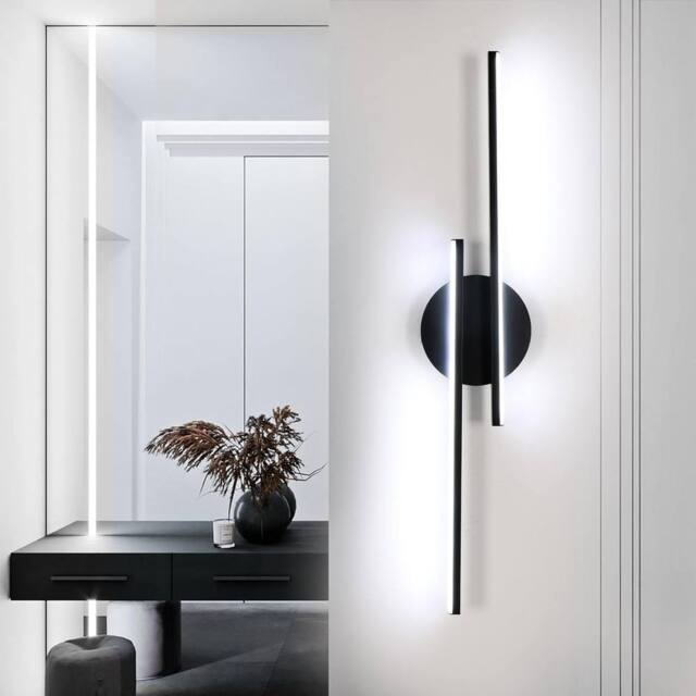 Goeco LED Indoor Wall Light 24W Modern Wall Lamp 6500 K for Bedroom Hallway in Black - image 1