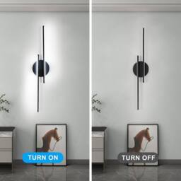 Goeco LED Indoor Wall Light 24W Modern Wall Lamp 6500 K for Bedroom Hallway in Black - thumbnail 4