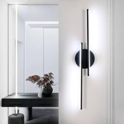 Goeco LED Indoor Wall Light 24W Modern Wall Lamp 6500 K for Bedroom Hallway in Black - thumbnail 1