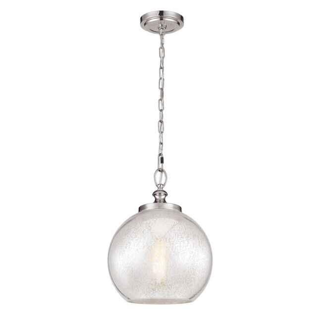 Loops 1 Bulb Ceiling Pendant Light Fitting Brushed Steel LED E27 60W Bulb in Metallics