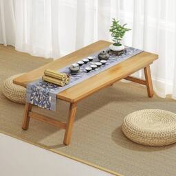 SPETLEK Bamboo Foldable Tatami Coffee Table Low Table Small 57CM in Natural - Size: 0.6m2