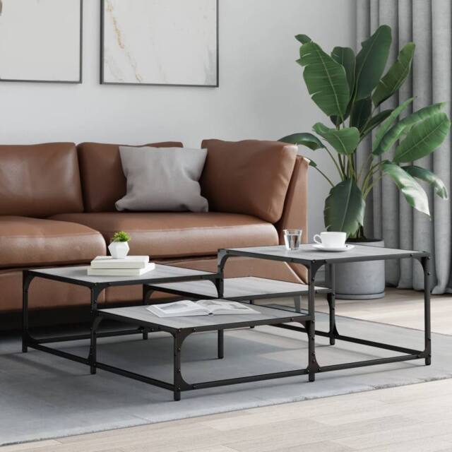 Berkfield Home Durable Coffee Table Grey Sonoma 107x107x40 cm Engineered Wood - Size: 107 x 107 x 40 cm - image 1