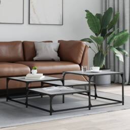 Berkfield Home Durable Coffee Table Grey Sonoma 107x107x40 cm Engineered Wood - Size: 107 x 107 x 40 cm - thumbnail 1