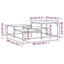 Berkfield Home Durable Coffee Table Grey Sonoma 107x107x40 cm Engineered Wood - Size: 107 x 107 x 40 cm - thumbnail 9