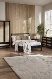 Julian Bowen Padstow Rattan Effect Bed in Black - Size: Double - thumbnail 2