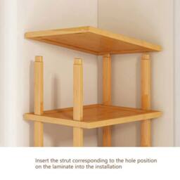 FORGEVIO 6-Tier Vertical Bamboo Shoe Rack Footwear Storage Shelf in Brown - thumbnail 2