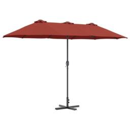 Berkfield Home Modern Garden Parasol Folding Terracotta 380 x 196 x 235 cm - thumbnail 3