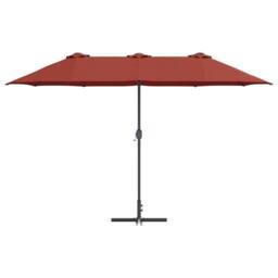 Berkfield Home Modern Garden Parasol Folding Terracotta 380 x 196 x 235 cm - thumbnail 5