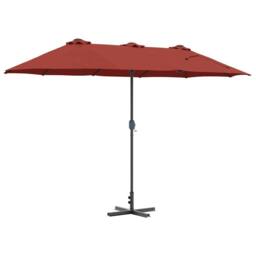 Berkfield Home Modern Garden Parasol Folding Terracotta 380 x 196 x 235 cm - thumbnail 8
