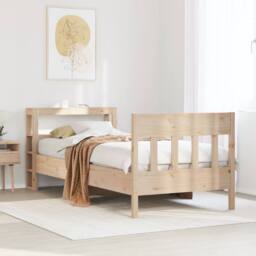 Berkfield Home Decorative Bed Frame without Mattress 75x190 cm Small Single Soli in Light Tan - thumbnail 2