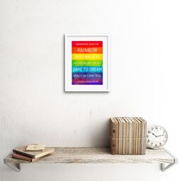 "Artery8 Wall Art Print Somewhere Over Rainbow Frank Baum Artwork Framed 9X7 Inch in White - Size: W7"" x H9""" - thumbnail 2