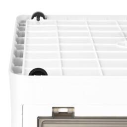 Levede 2X Large Folding Storage Box Plastic Stackable with Lid & Wheels in White - thumbnail 7