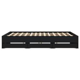 Berkfield Home Modern Bed Frame with Drawers without Mattress Black 200x200 cm - thumbnail 7