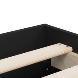 Berkfield Home Modern Bed Frame with Drawers without Mattress Black 200x200 cm - thumbnail 8