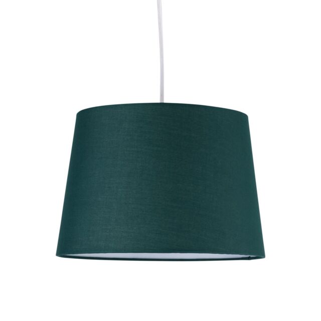 First Choice Lighting Dark Green Cotton 28cm Tapered Cylinder Pendant or Lamp Shade - image 1