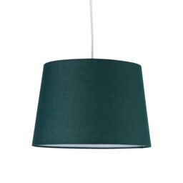 First Choice Lighting Dark Green Cotton 28cm Tapered Cylinder Pendant or Lamp Shade - thumbnail 1