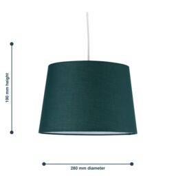 First Choice Lighting Dark Green Cotton 28cm Tapered Cylinder Pendant or Lamp Shade - thumbnail 6