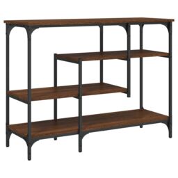 Berkfield Home Console Table with Shelves Brown Oak 100x35x75 cm - Size: 100 x 35 x 75 cm - thumbnail 2