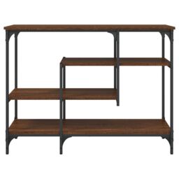 Berkfield Home Console Table with Shelves Brown Oak 100x35x75 cm - Size: 100 x 35 x 75 cm - thumbnail 4
