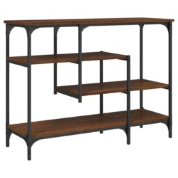 Berkfield Home Console Table with Shelves Brown Oak 100x35x75 cm - Size: 100 x 35 x 75 cm - thumbnail 6