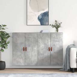Berkfield Home Wall Mounted Cabinets 2 pcs Concrete Grey 69.5x34x90 cm - thumbnail 1