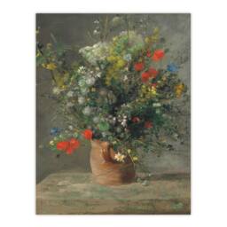 Artery8 Pierre Auguste Renoir Framed Wall Art Print Wildflowers in a Vase in Grey - Size: A4 - thumbnail 3