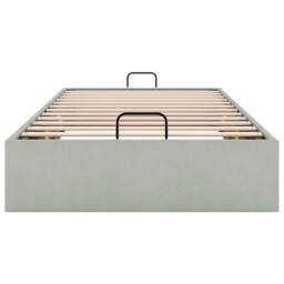 Berkfield Home Ottoman Bed Frame No Mattress Light Grey Single Velvet - thumbnail 7